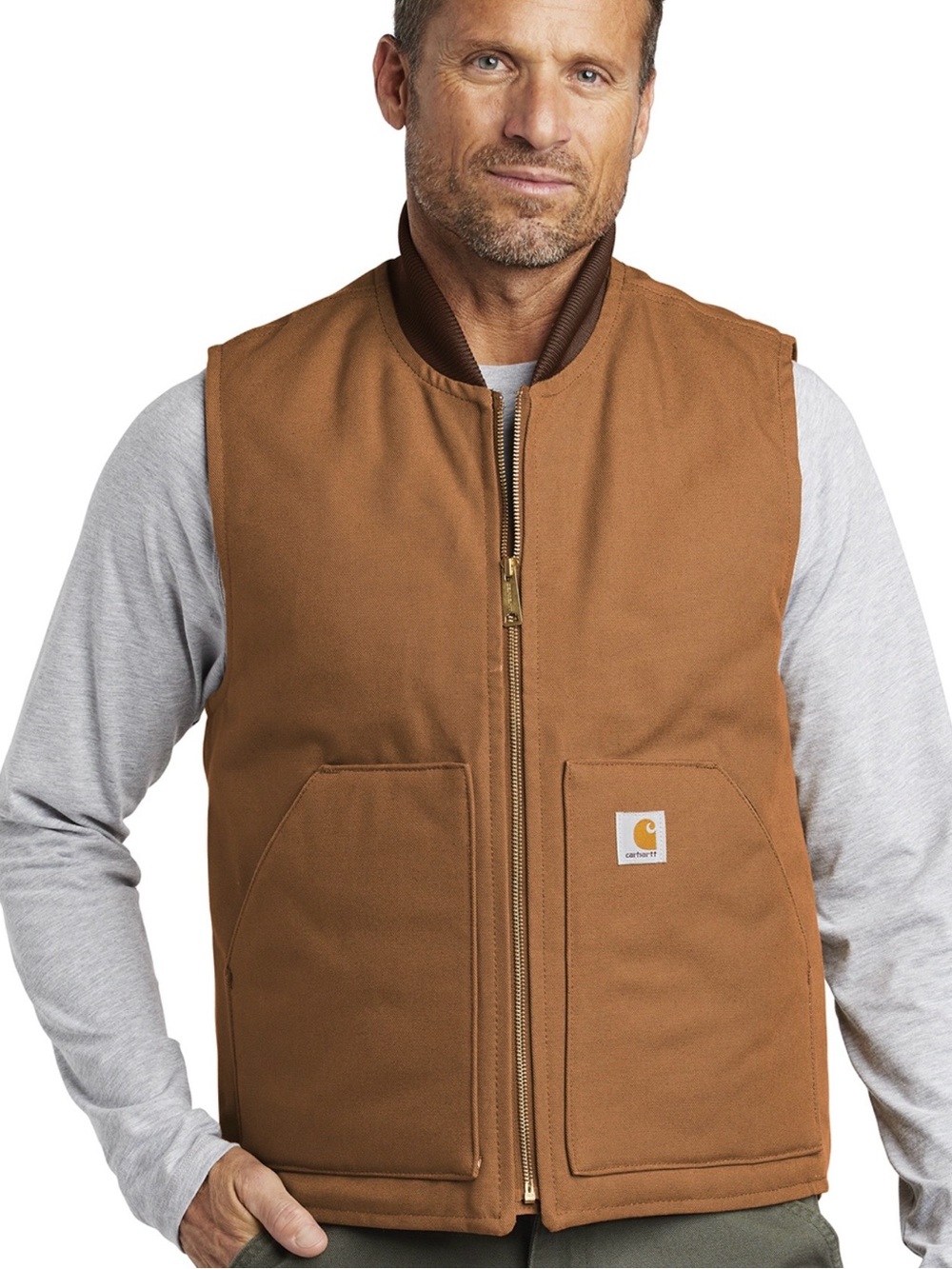 Carhartt Brown Quilted Duck Vest with Lining 2XL